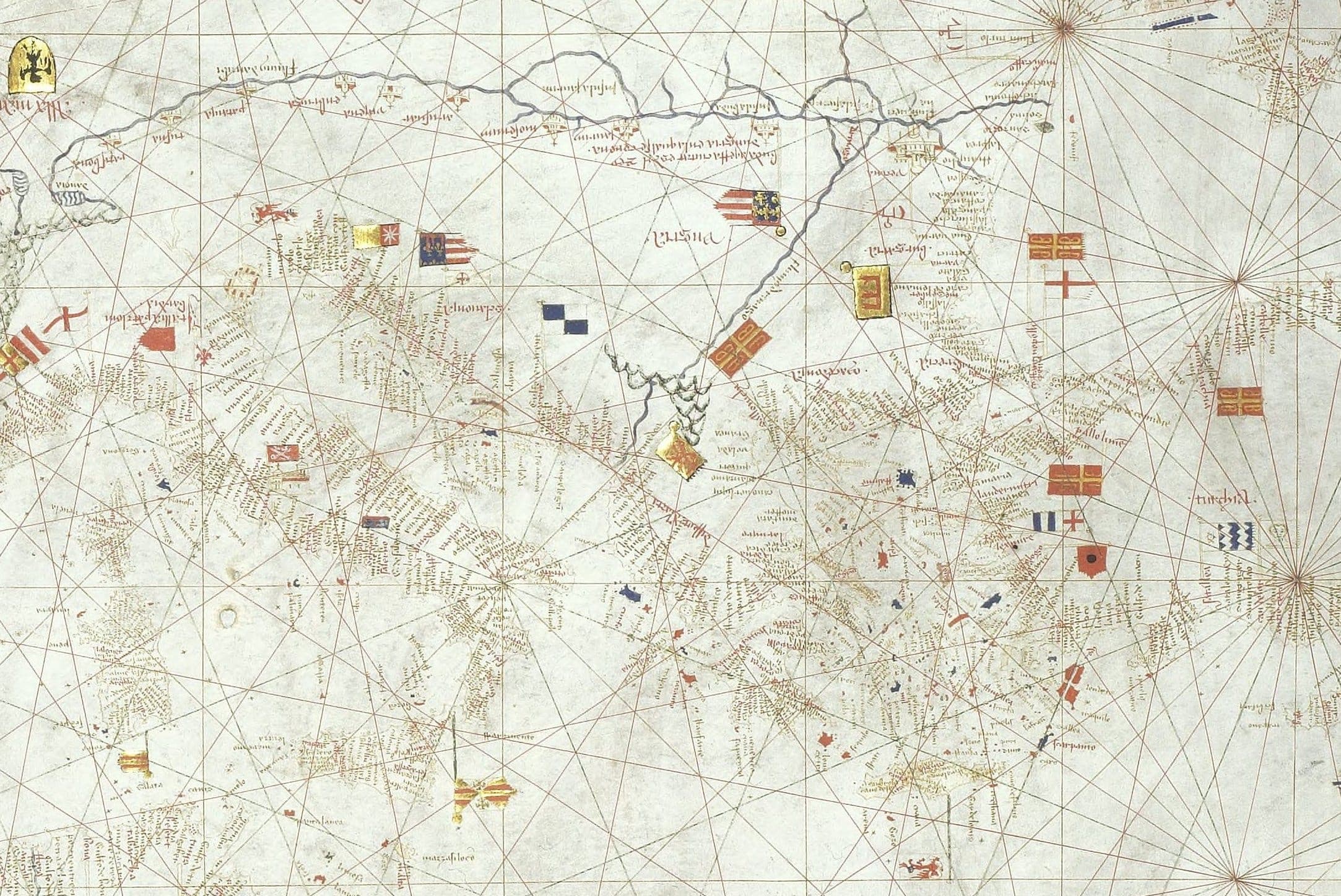 Carta portolana de Guillem Soler (c. 1380) — detall d'Europa