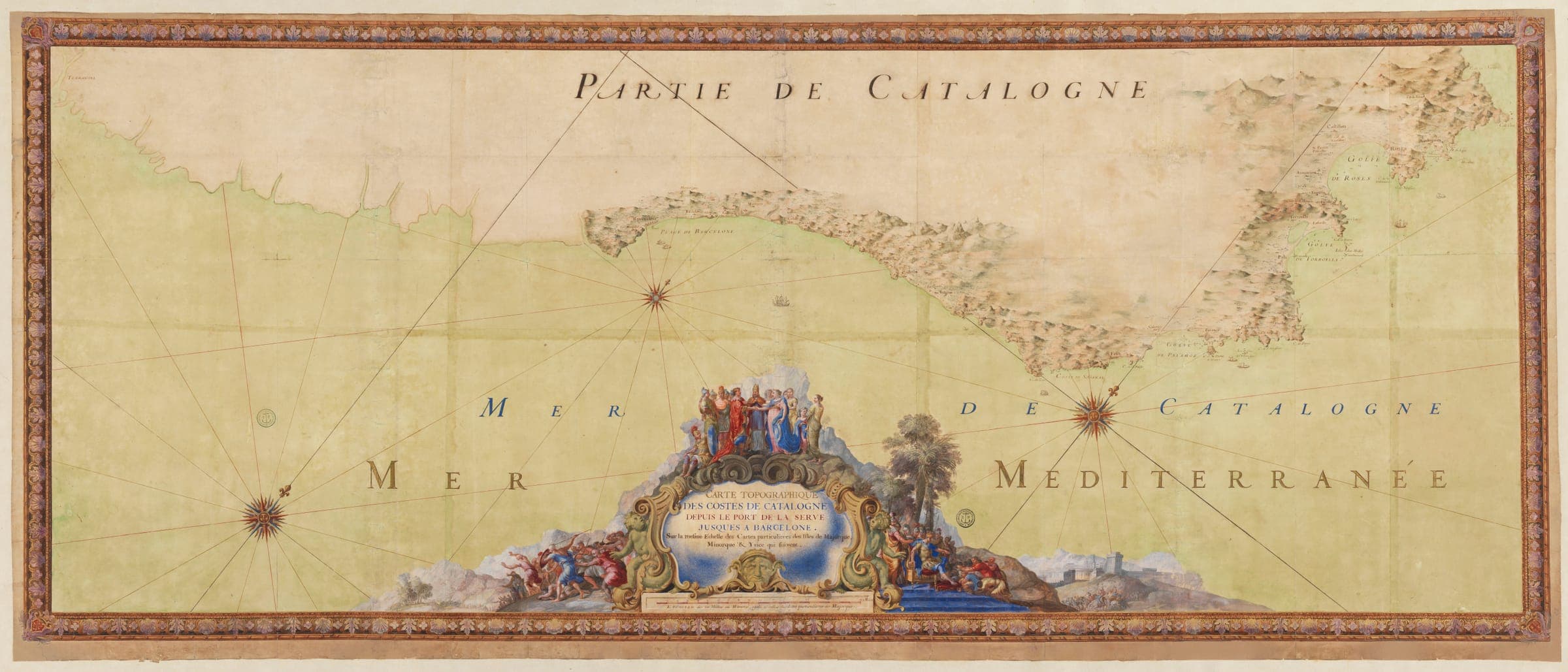 Carte topographique des costes de Catalogne (Charles Pène, 1680)