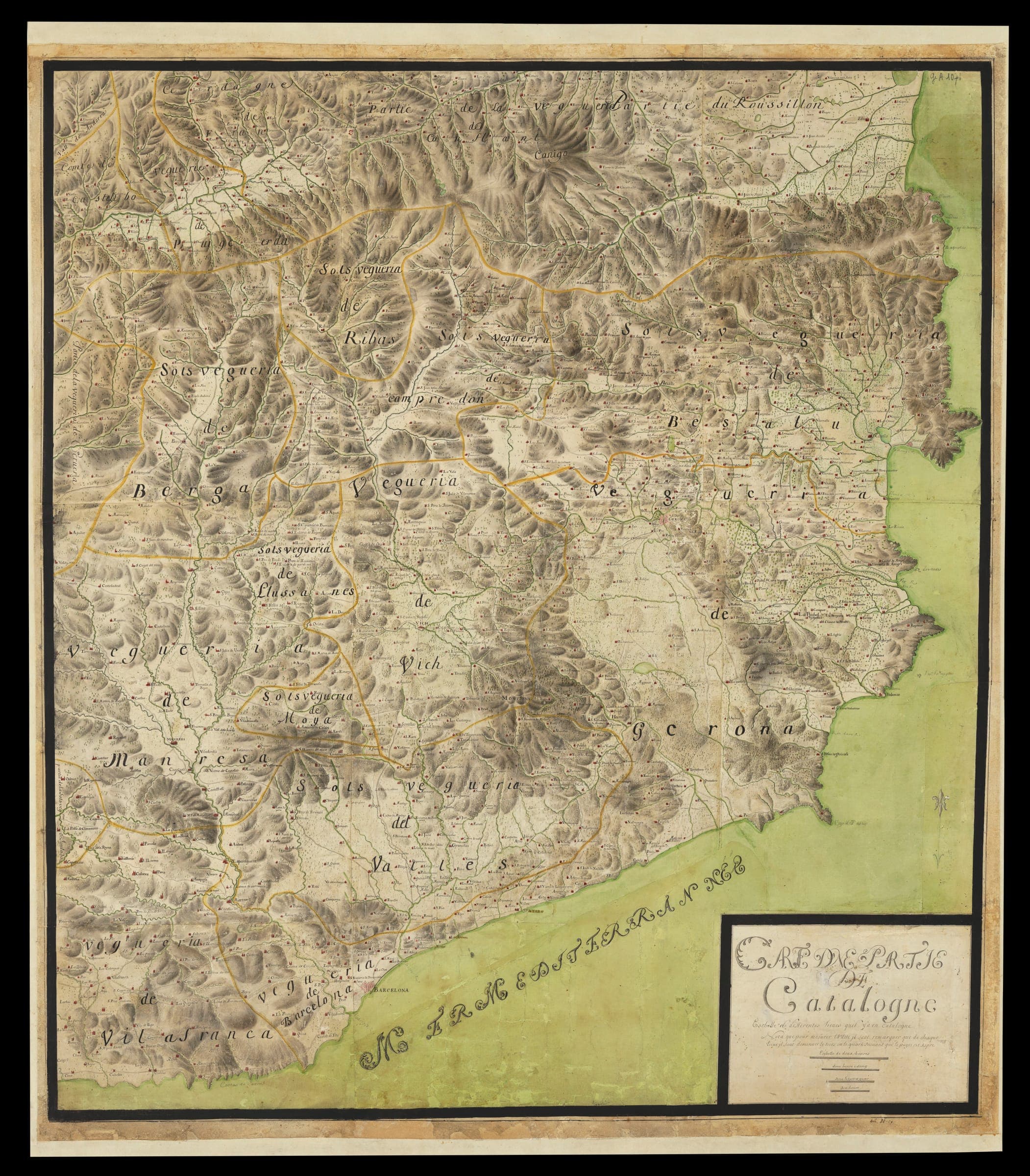 Carte d'une partie de Catalogne (1718–1719)