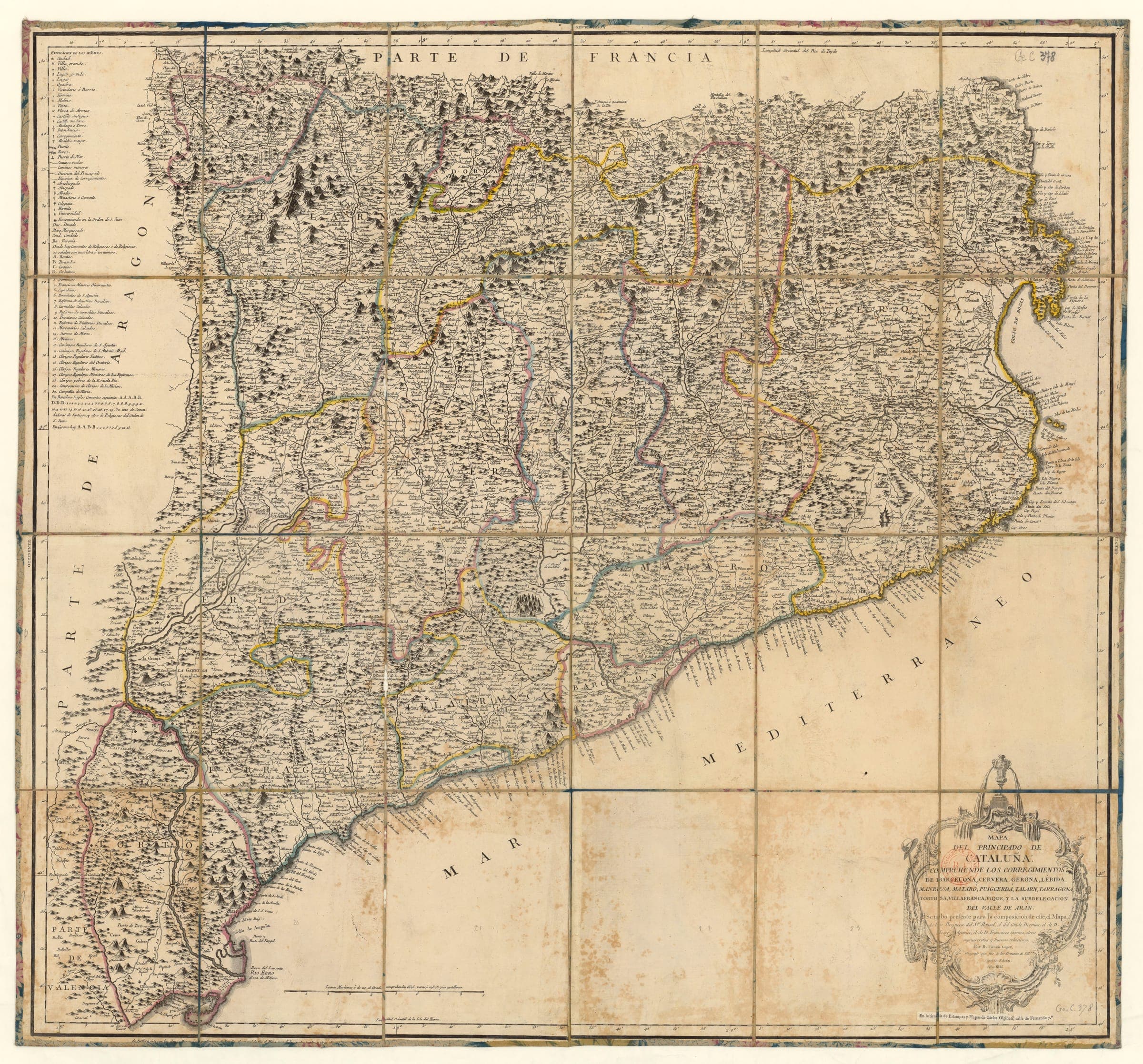 Mapa del Principado de Cataluña (Tomás López, 2a edició) — Fulla 1
