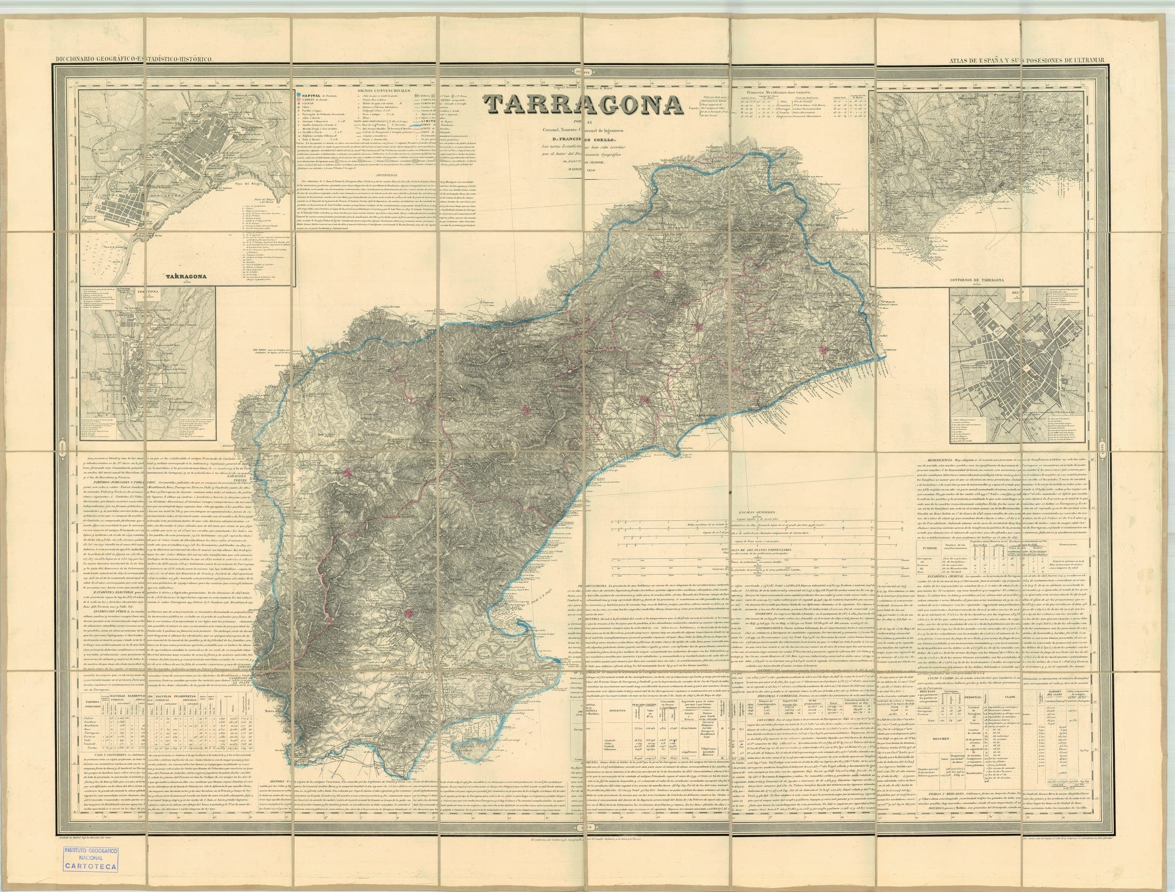 Mapa de la Provincia de Tarragona (Coello, 1858)