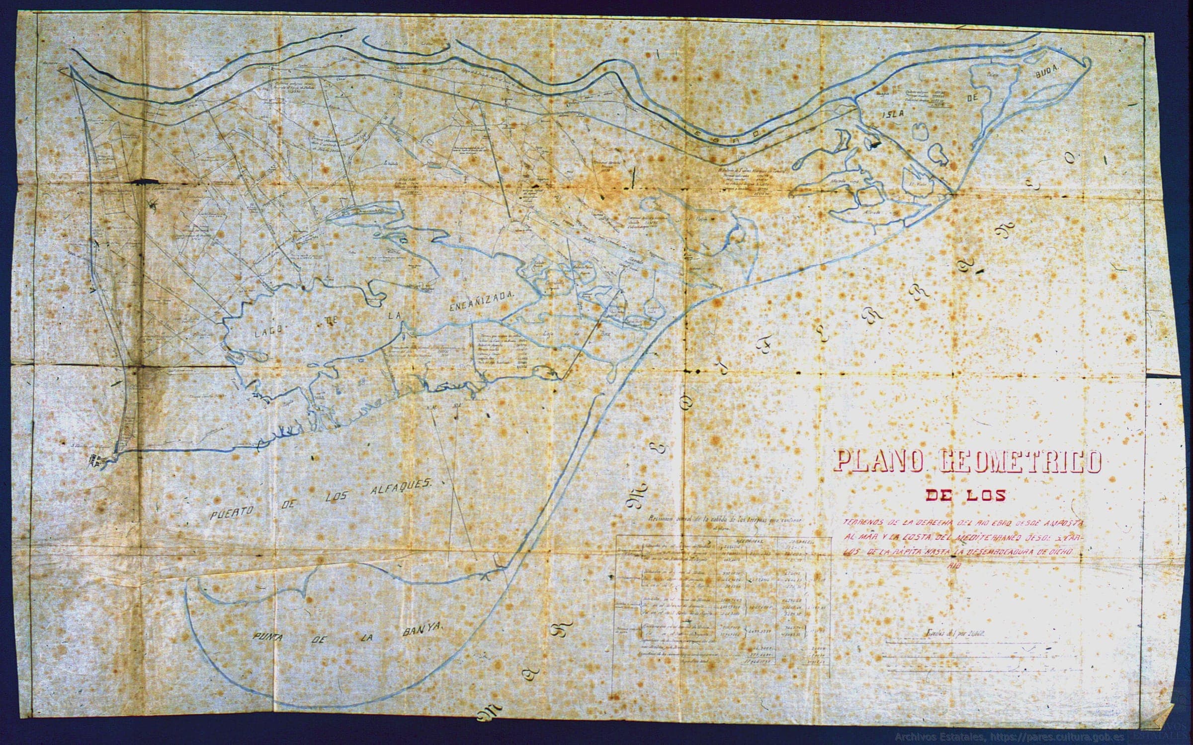 Plano Geométrico dels terrenys de la dreta de l'Ebre (1861)