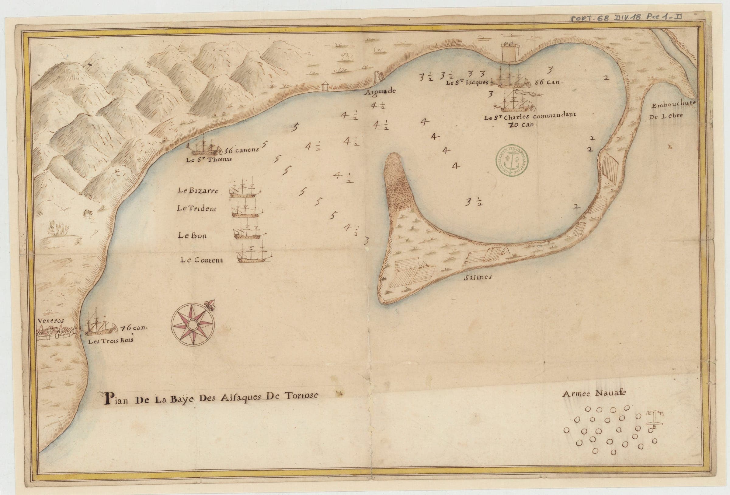 Plan de la baie des Alfaques de Tortose (1670)