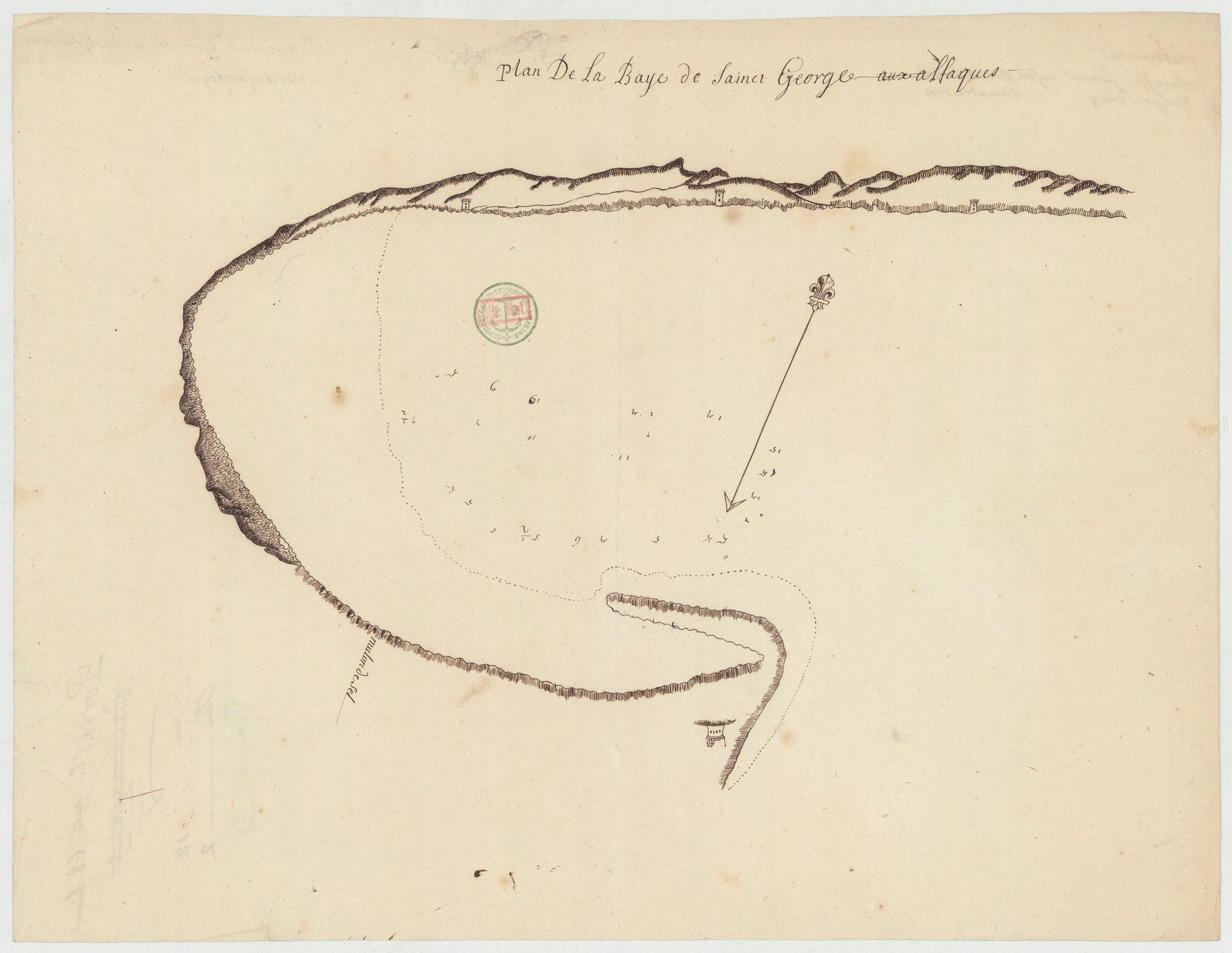 Plan de la baye de Sainct George aux Alfaques (1701)