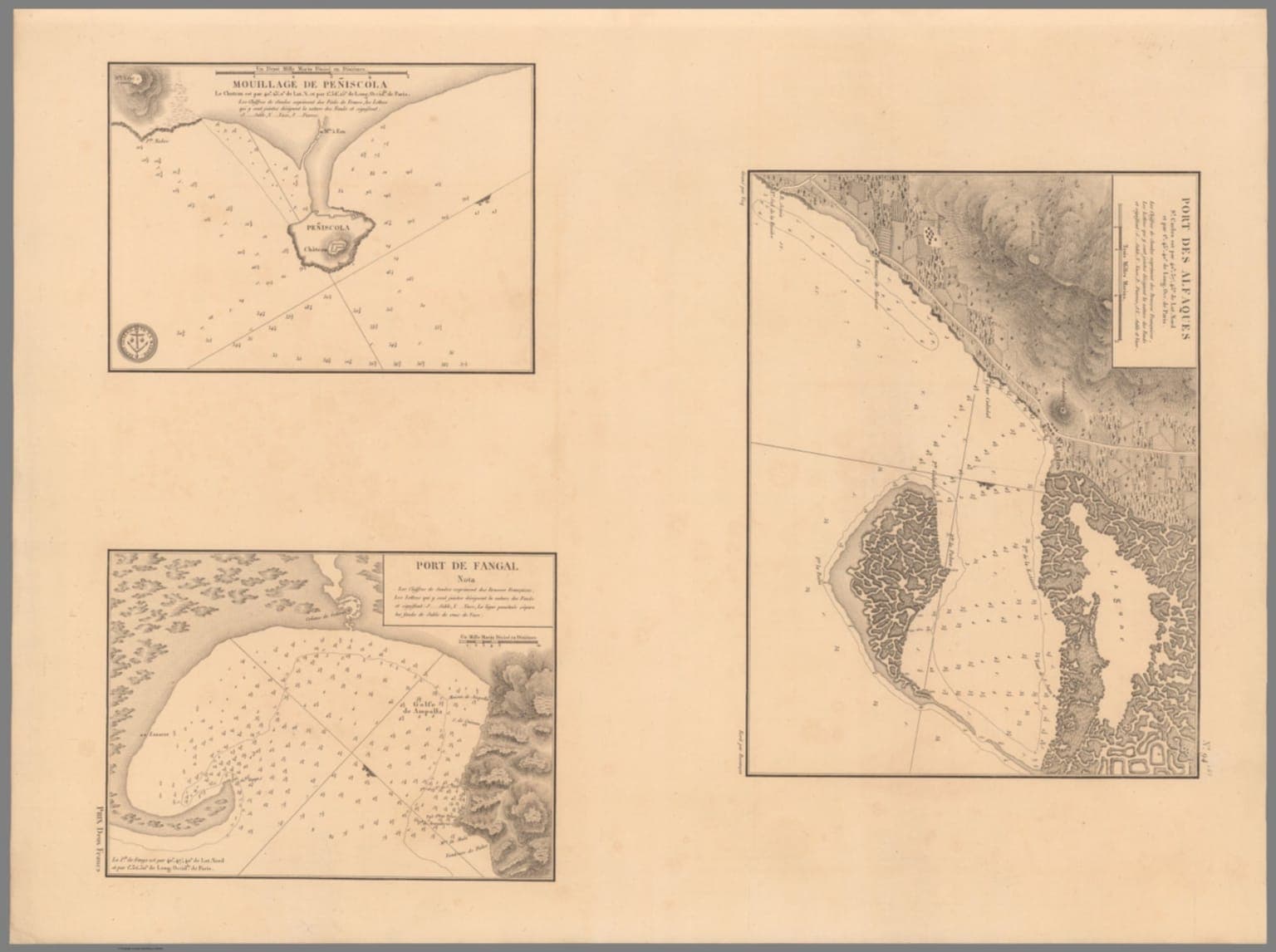 Mouillage de Peniscola, Port des Alfaques i Port de Fangal (c. 1833)