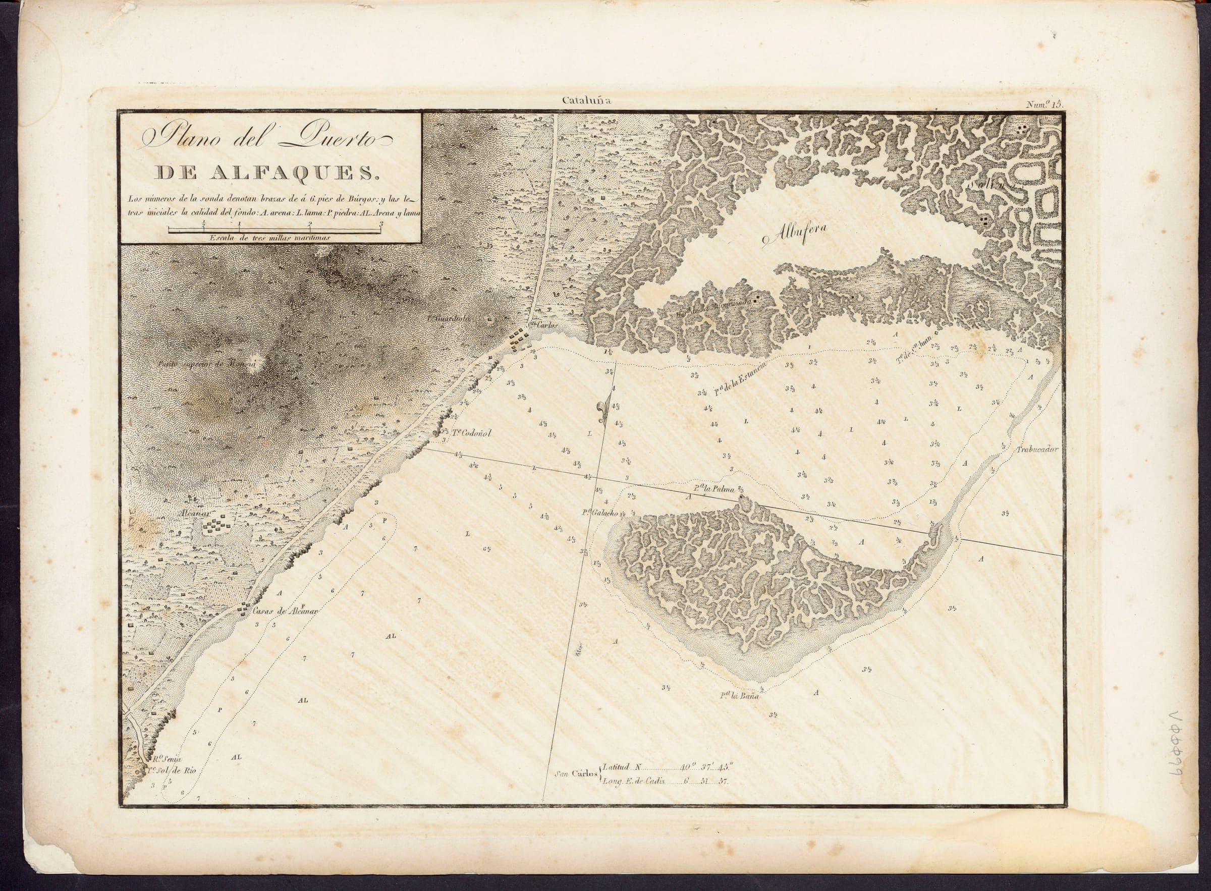 Plano del puerto de Alfaques (Dirección Hidrográfica, 1813)